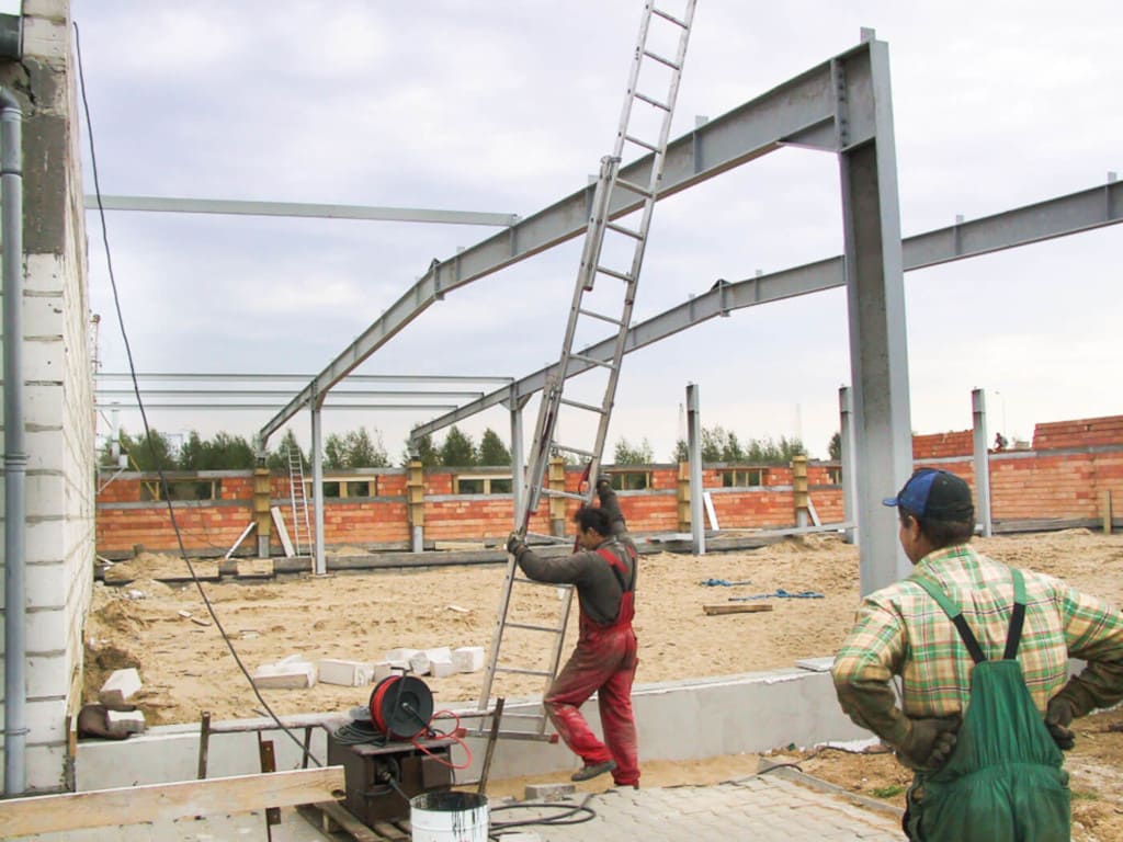 Budowa hali Balmy, 1994 r.