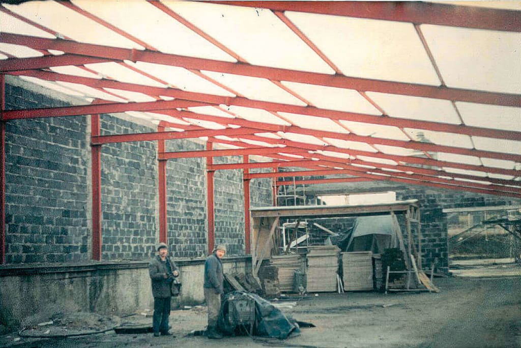 Budowa hal firmy Szynaka w Lubawie, 1994 r.
