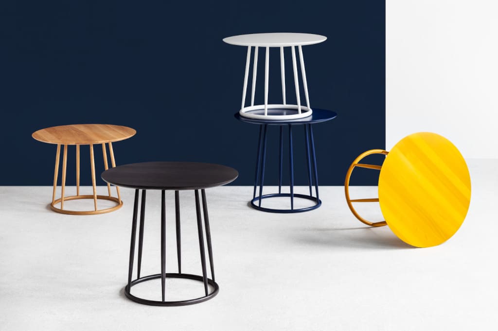 Rodzina stolików kawowych „Candy”, które Bartłomiej Pawlak i Łukasz Stawarski zaprojektowali dla firmy Fameg.