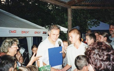 Ryszard Rychlik na pikniku rodzinnym Profim, 2001 r.
