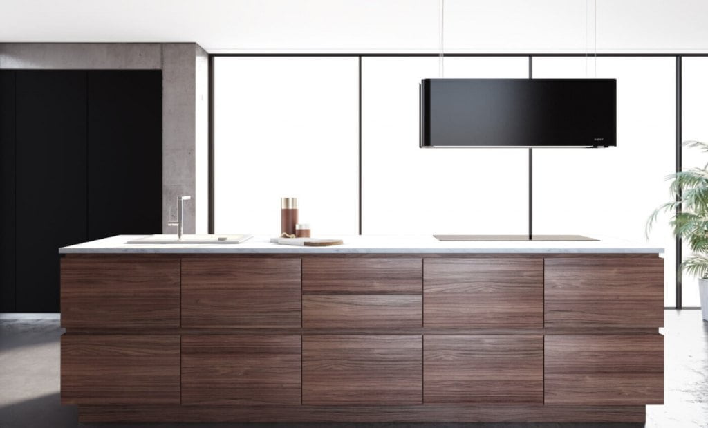 Wnętrze okapu „Mood” marki Novy od Comitor kryje nowoczesne energooszczędne silniki, zaś wyciszona obudowa sprawia, że urządzenie nie przeszkadza w rozmowach przy stole.