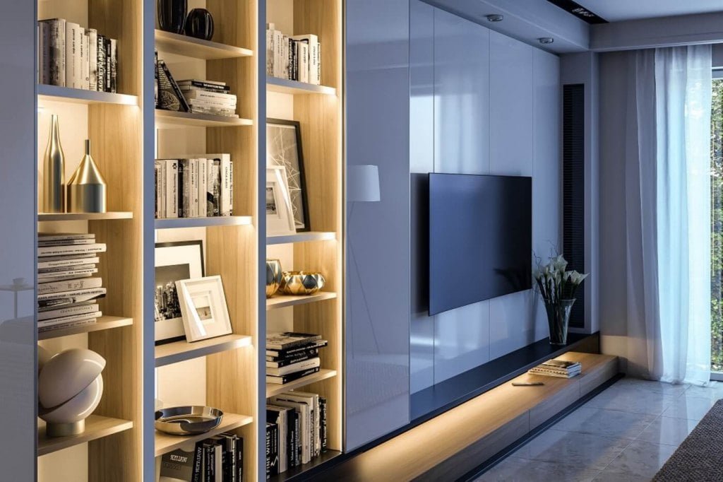 Profil „Glax” nabijany dwustronny od GTV – profil do wypełniania obrzeżem. Dzięki temu, że część oświetlająca skierowana jest z dwóch stron do wnętrza mebla, gwarantowane są efekty wizualne.