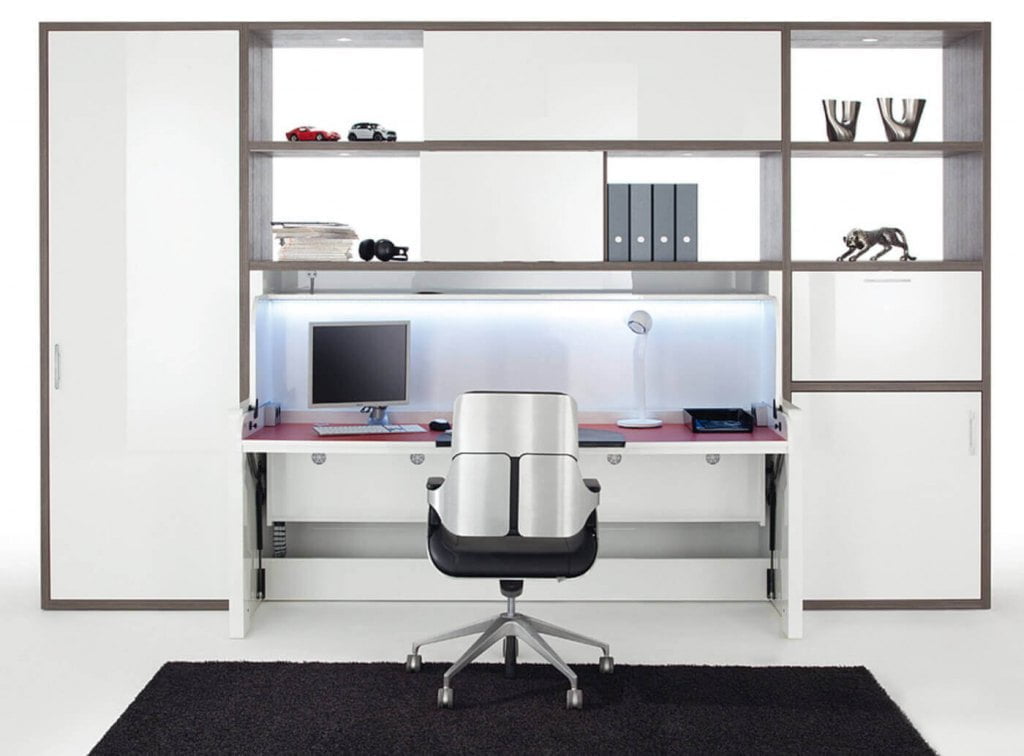 „Tavoletto”, czyli system 2w1 Häfele. To funkcjonalne biurko-łóżko znakomicie sprawdzi się nie tylko w pokoju dziecka, zostawiając mu dodatkową przestrzeń na kreatywność, ale również w pokoju studenta czy kawalerce lub w hostelu.