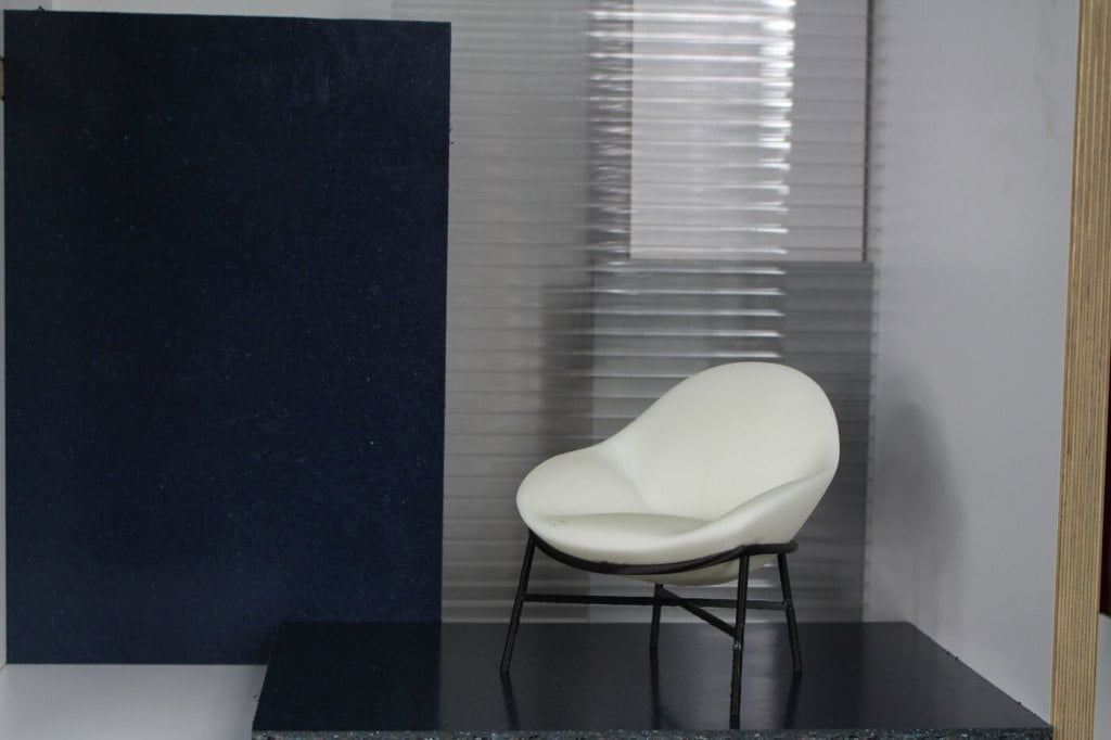 Model fotela „Oyster” proj. Krystian Kowalski, prod. Comforty, powstał przy pomocy drukarki 3D firmy Zortrax.