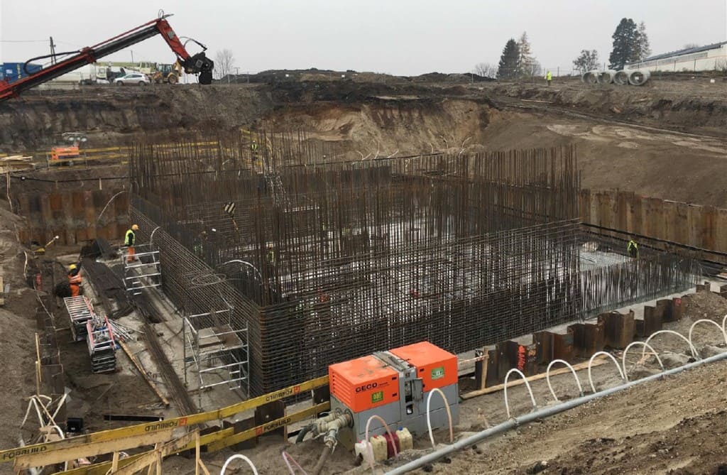 Egger, budowa w Biskupcu, grudzień 2017 r.