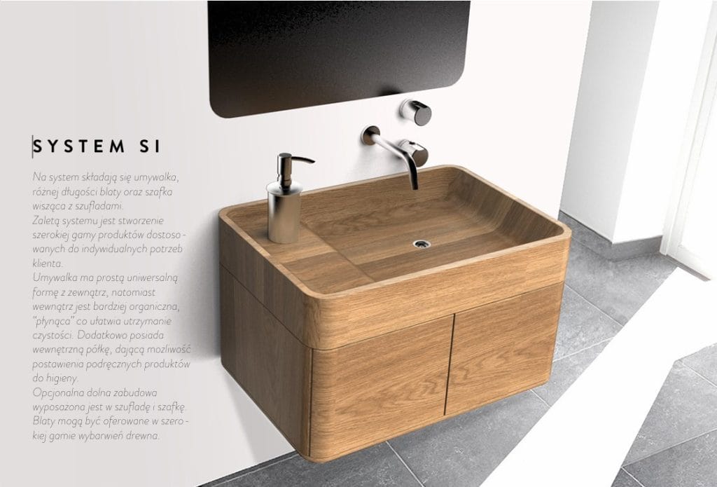 System SI / Pure Wood Collection – łazienkowy zestaw z litego dębu – Edwood sp. z o.o.
