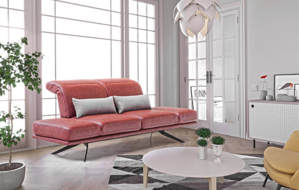 Ekstrawagancki model „Stella” marki Livingroom ma ręcznie regulowane oparcie oraz zagłówek, dzięki czemu można łatwo dopasować najwygodniejszą dla siebie pozycję do siedzenia.