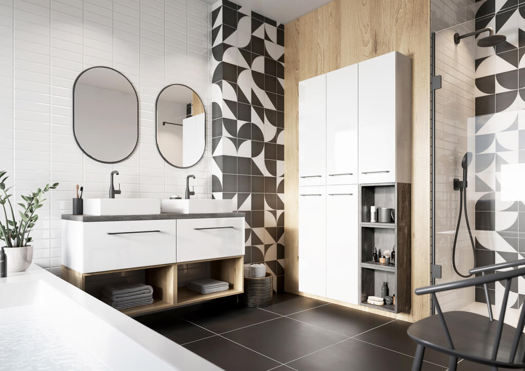 Strefa łazienki – meble, klasa standard: „Metro System” – Deftrans (marka Ø NAS).