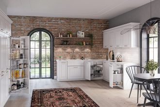 REJS biała kuchnia z wykorzystaniem Corner Front, Cargo Mini, Cargo Maxi - miesięcznik i portal informacyjny branży meblarskiej biznes.meble.pl