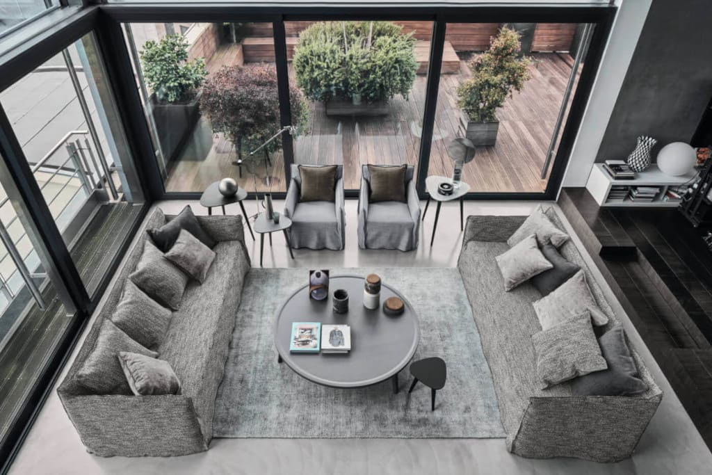 Sofy, fotele i stolik marki Gervasoni, projektu Paoli Navone, mood-design.pl.