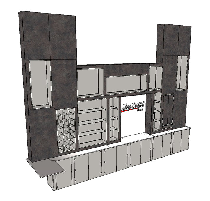 Topsolid - meblościanka zaprojektowana w programie do projektowania mebli - miesięcznik i portal informacyjny branży meblarskiej biznes.meble.pl