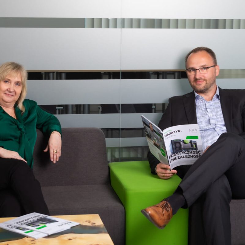 Monika Witowska – dyrektor finansowa i Michał Walczak – dyrektor handlowy w Festool Polska.