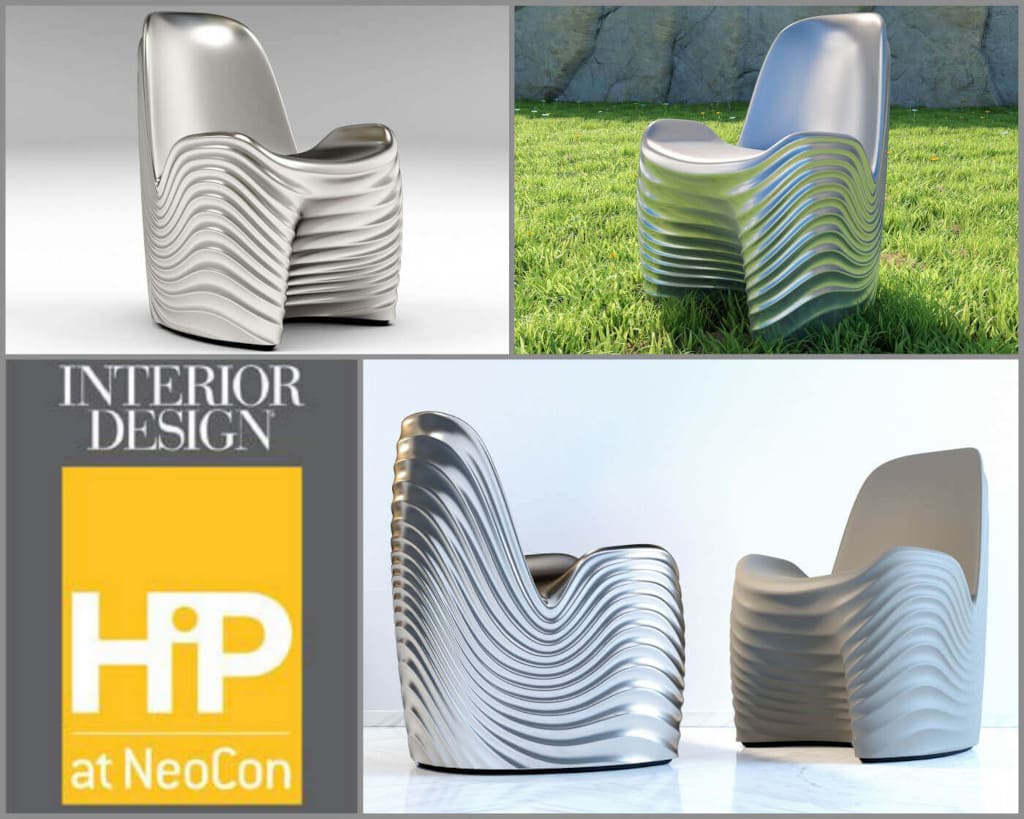 Krzesło „River Chair” dla Tonon Italia, zdobywca nagrody HIP na targach „NeoCon” w Chicago.