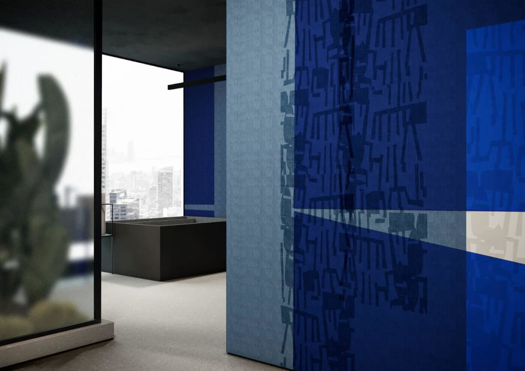 Kolekcja z serii „GlamFusion” wielkoformatowych grafik ściennych marki Glamora, odpowiednia także do pomieszczeń mokrych dostępna w sieci salonów Dekorian Home.