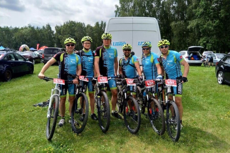 Skład drużyny na zawody z cyklu Mazovia MTB Marathon, Nidzica, 2019 r.