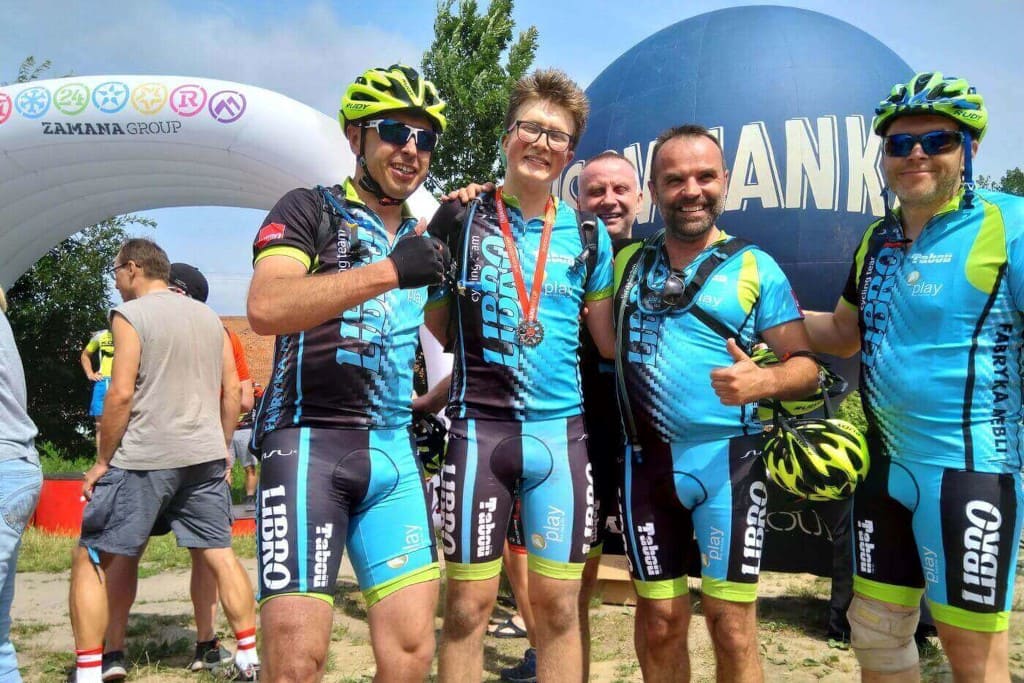 Jeden z wywalczonych przez nas medali, zawody Mazovia MTB Marathon, Ciechanów, 2019 r.