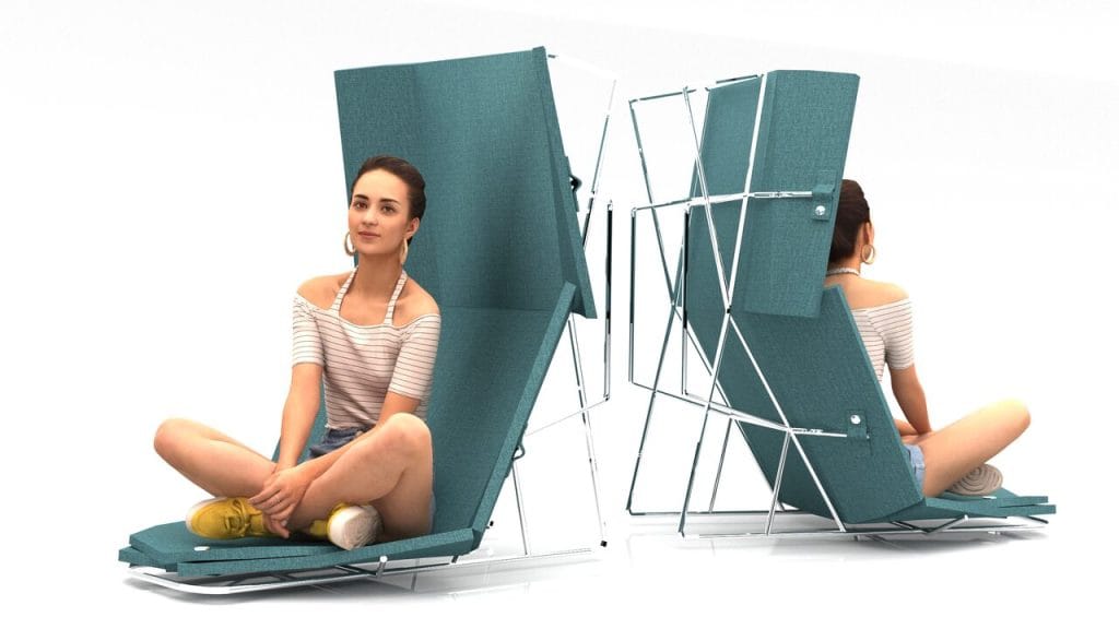 Foldi, proj. Mateusz Nierzwicki, to modułowy projekt koncepcyjny stworzony z myślą o przestrzeni publicznej. Użytkownicy mają możliwość przystosowania mebla według własnych potrzeb. Projekt może być ułożony na każdej stronie, zapewniając dzięki temu różnorodność. Forma może być łączona ze sobą, tworząc ciekawe bryły, układane obok, naprzeciw siebie, dzięki czemu użytkownicy mogą się oddzielić od reszty osób przebywających w pomieszczeniu albo połączyć bryły ze sobą w celu stworzenia przyjaznej strefy dla większego grona osób.