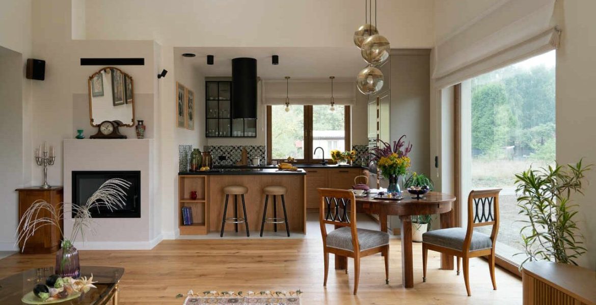 Wnętrze w stylu farmhouse.