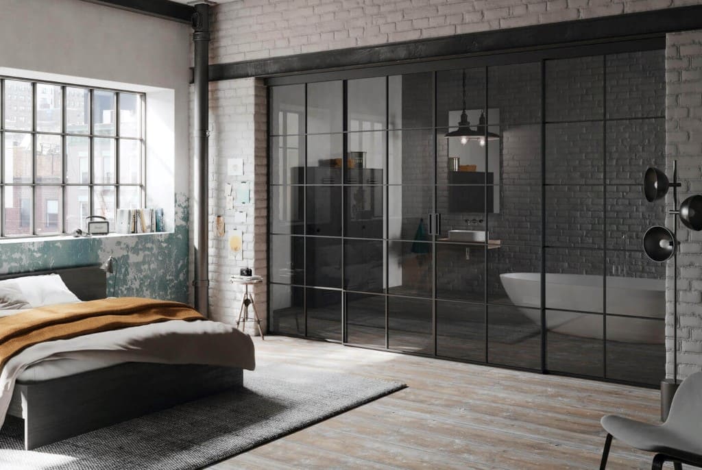 Oferowane przez Raumplus drzwi przesuwne S1200, górny tor jezdny.