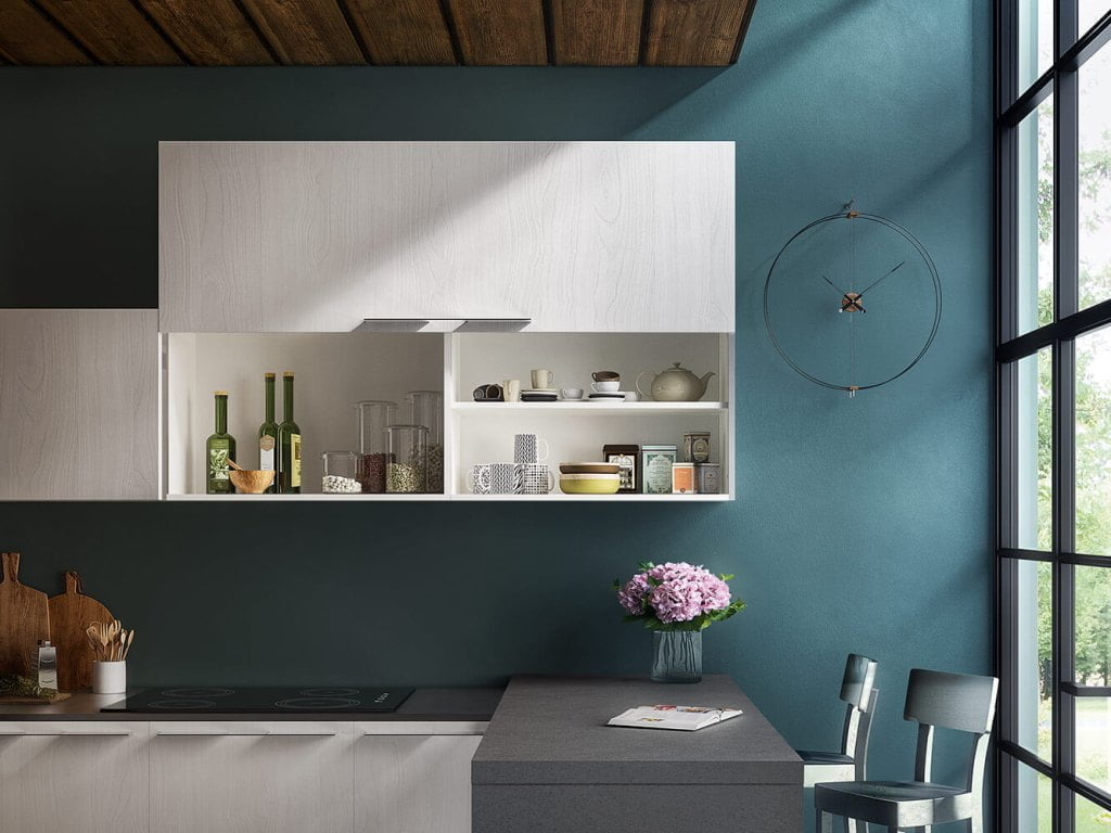 Systemy przesuwne Salice: System Mover użyty w szafce kuchennej firmy Salice, przedstawiciel AMI Polska - miesięcznik i portal informacyjny branży meblarskiej biznes.meble.pl