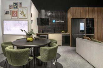 Showroom Samsung. Stylizacja: Maria Szymańska.Fot. Kamila Markiewicz-Lubańska, Fot. Wnętrza w Obiektywie.