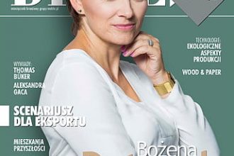 Okładka miesięcznika BIZNES.meble.pl - wydanie wrzesień 2018. Na okładce: Bożena Datczuk, prezes firmy Tobo.