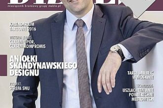 Okładka miesięcznika BIZNES.meble.pl - wydanie styczeń 2016. Na okładce: Paweł Szczepkowski, prezes Zarządu firmy GAMET.