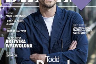 Okładka miesięcznika BIZNES.meble.pl kwiecień 2017. Na okładce: Todd Bracher, amerykański projektant, autor „Das Haus 2017”.