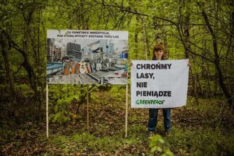 Zamiana lasów na tereny inwestycyjne budzi stanowczy sprzeciw Greenpeace Polska. Fot. Patrycja Żołyniak.