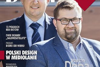 Okładka miesięcznika BIZNES.meble.pl czerwiec-lipiec 2017, Na okładce: Marcin Depa i Robert Czerwiński, założyciele i członkowie Zarządu Style Form Contract.