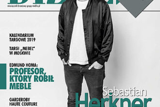 Okładka miesięcznika BIZNES.meble.pl - wydanie styczeń 2019. Na okładce: Sebastian Herkner, projektant. Fot. Lutz Sternstein.