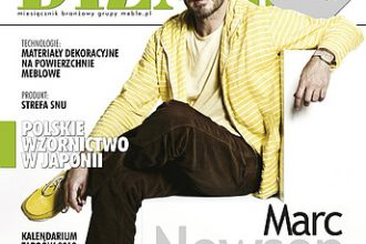 Okładka miesięcznika BIZNES.meble.pl - wydanie styczeń 2018. Na okładce: Marc Newson, fot. Simon Upton.