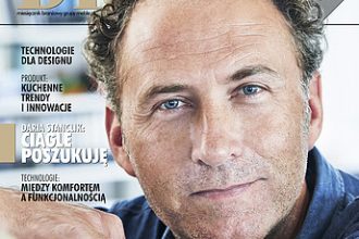 Okładka miesięcznika BIZNES.meble.pl luty 2017. Na okładce: Werner Aisslinger, niemiecki projektant, fot. Steffen Jaenicke.