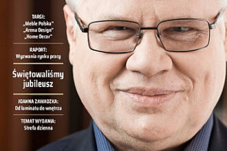 Okładka miesięcznika BIZNES.meble.pl - wydanie kwiecień 2019. Na okładce Prof. Jerzy Hausner.