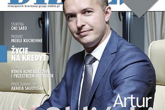 Okładka miesięcznika BIZNES.meble.pl - wydanie wrzesień 2014. Na okładce: Artur Okliński, GTV Sp. z o.o. S.K.A.