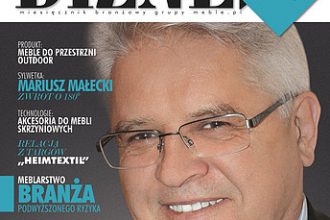 Okładka miesięcznika BIZNES.meble.pl - wydanie luty 2012. Na okładce: Mirosław Sareło, regionalny menedżer sprzedaży firmy Robert Bürkle. Fot. Diana Nachiło