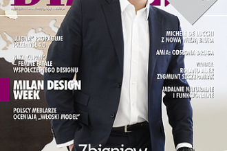 Okładka miesięcznika BIZNES.meble.pl - wydanie czerwiec-lipiec 2015. Na okładce: Zbigniew Andrzejewski, prezes Zarządu firmy Black Red White