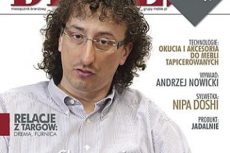 Okładka miesięcznika BIZNES.meble.pl - wydanie maj 2012. Na okładce: Sławomir Popow, prezes Zarządu firmy Saba Polska. Fot. Tomasz Markowski