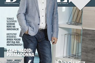 Okładka miesięcznika BIZNES.meble.pl - wydanie styczeń 2015. Na okładce: Dariusz Świątek, Impress