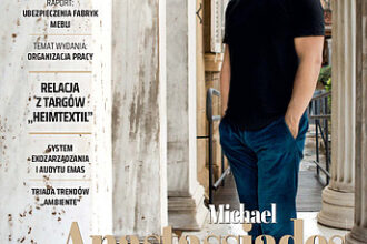 Okładka miesięcznika BIZNES.meble.pl - wydanie luty 2020. Na okładce: Michael Anastassiades, projektant, gość specjalny „Areny Design 2020”. Fot. Eirini Vourloumis.