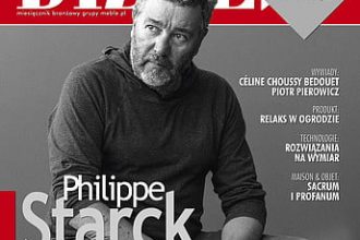 Okładka miesięcznika BIZNES.meble.pl - wydanie marzec 2016. Na okładce: Philippe Starck. Fot. James Bort.