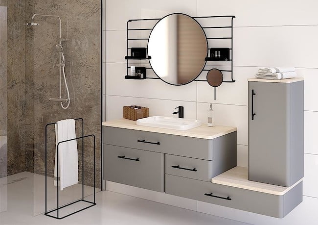 Kolekcja mebli łazienkowych „Mood”, marka: Devo, proj. Grynasz Studio/Devo, prod. Devo.