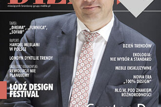 Okładka miesięcznika BIZNES.meble.pl - wydanie listopad 2015. Na okładce: Carstenem D. Bergmann, dyrektor zarządzający firmą Raumplus