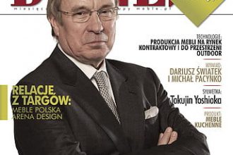 Okładka miesięcznika BIZNES.meble.pl - wydanie kwiecień 2012. Na okładce: Maciej Formanowicz, prezes Zarządu Fabryk Mebli Forte Meble FORTE