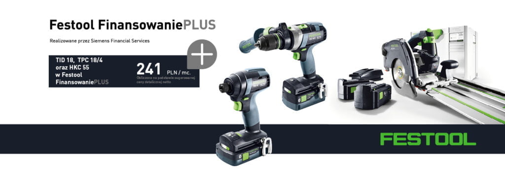 Banner reklamowy z narzędziami firmy Festool - miesięcznik i portal informacyjny branży meblarskiej biznes.meble.pl