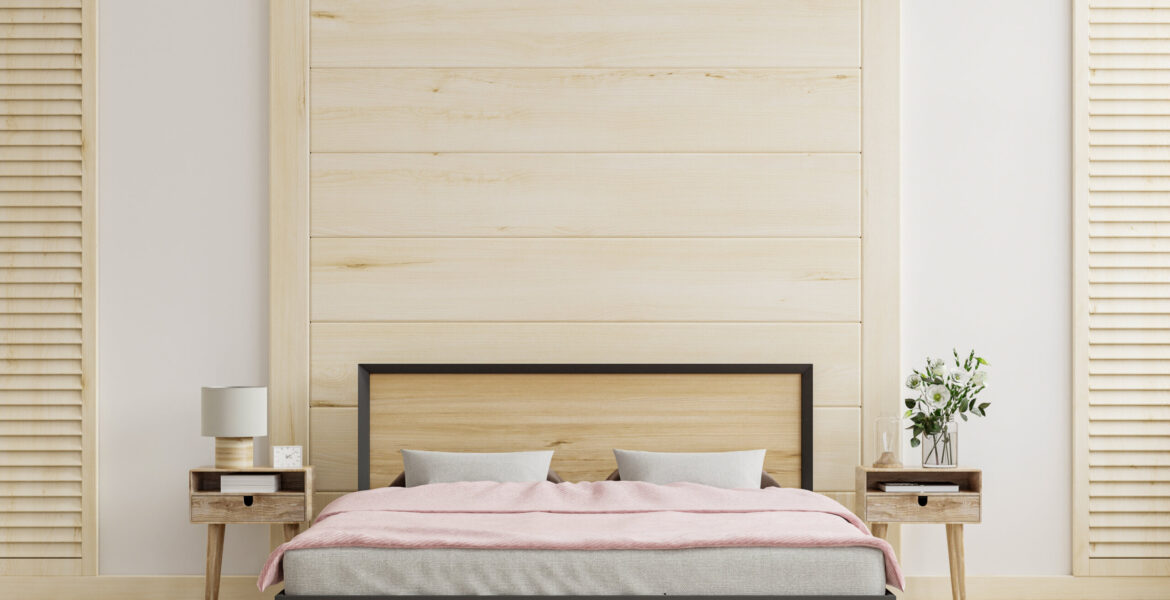 Mała sypialnia w stylu skandynawskim.