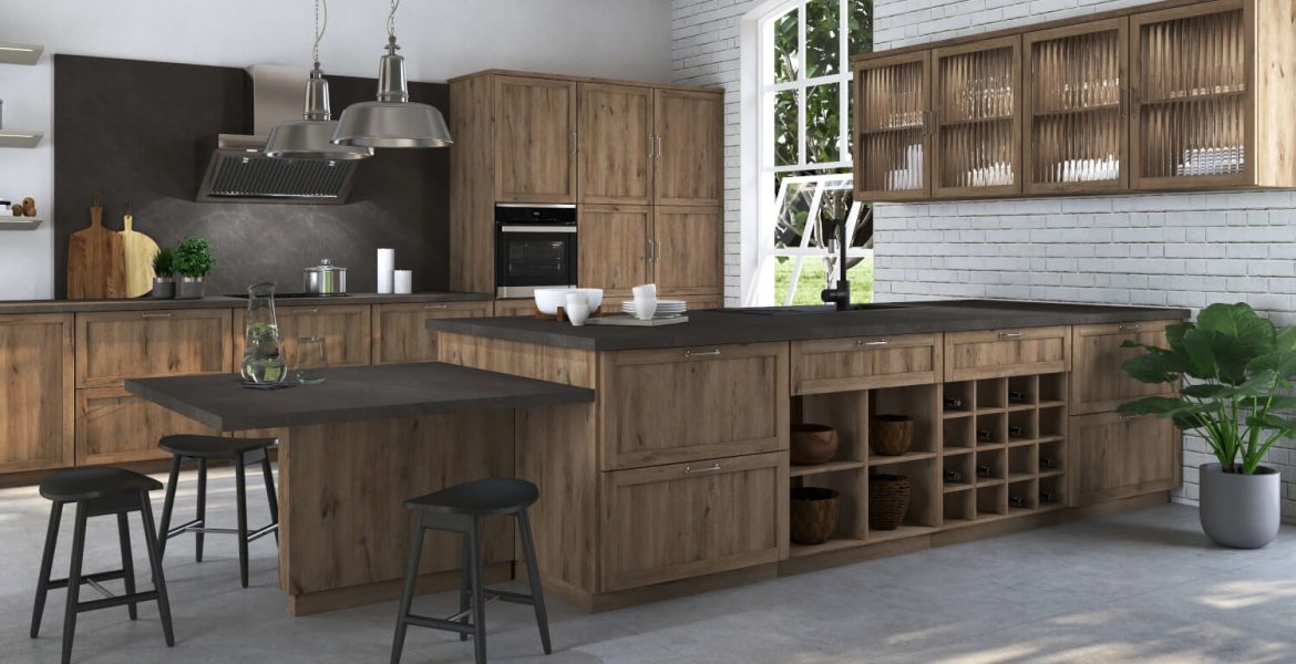 Decor Carva firmy Interprint w ciemnobrązowym kolorze wizualizacja w kuchni - miesięcznik i portal informacyjny branży meblarskiej biznes.meble.pl