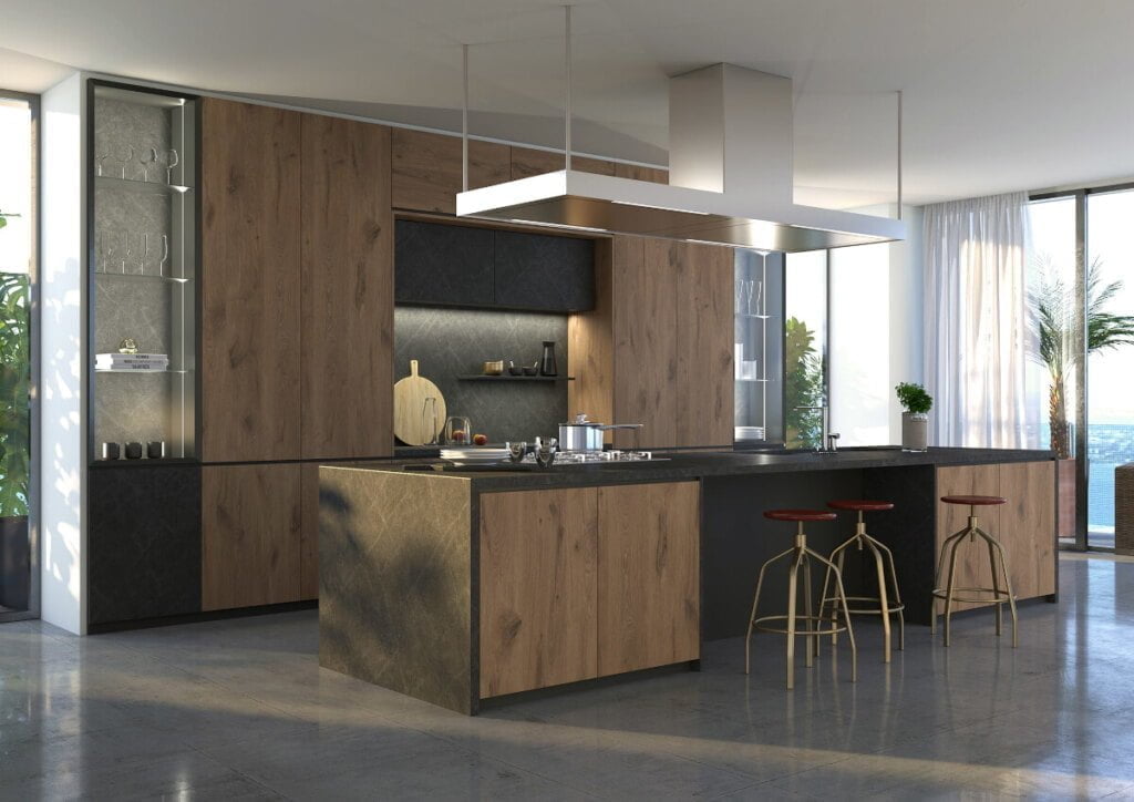 Interprint - dekor Viking Oak na wizualizacji kuchni - miesięcznik i portal informacyjny branży meblarskiej biznes.meble.pl