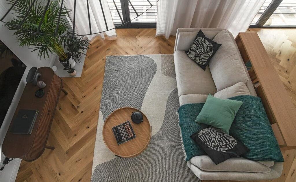 Strefa dzienna. Projekt: Lidia Czajkowska i Magdalena Wołoszyn, architektki wnętrz Decoroom. Zdjęcia i stylizacja: Kamila Markiewicz-Lubańska i Maria Szymańska / Wnętrza w Obiektywie.