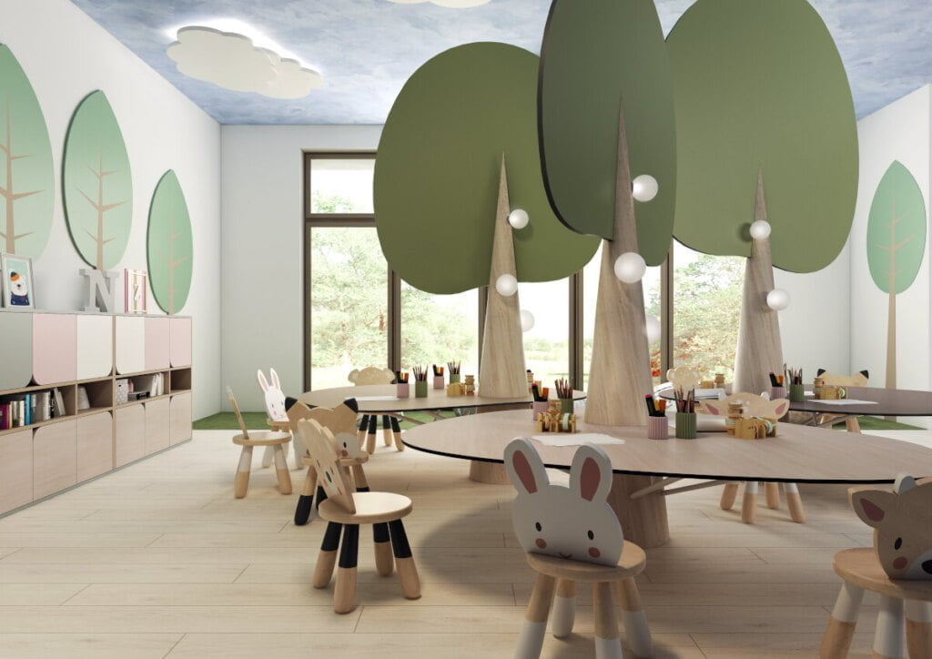 Swiss Krono - blaty BLACK WOOD w przedszkolu - miesięcznik i portal informacyjny branży meblarskiej biznes.meble.pl